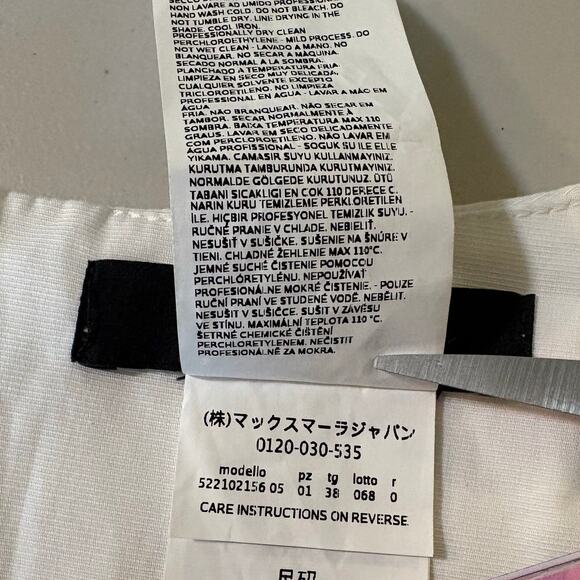 Weekend MaxMara White 100% Cotton Crochet Hem Shift Mini Dress Size 4 - Picture 6 of 6